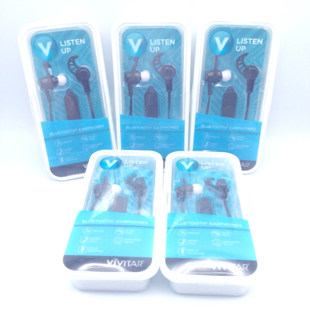 - Vivitar Bluetooth earphones. New 5pk.